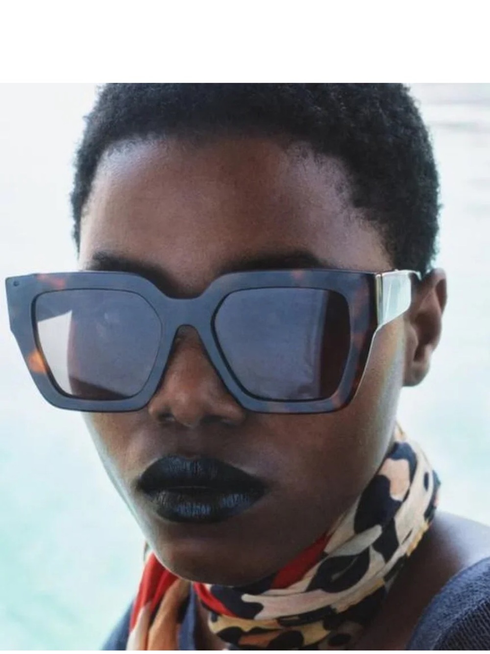 Zara Square Sunglasses in Brown featuring a bold tortoise